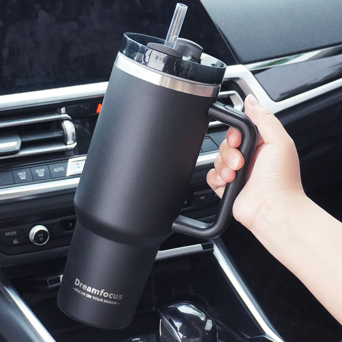 Dreamfocus 40 oz Tumbler with Handle Straw and Lid