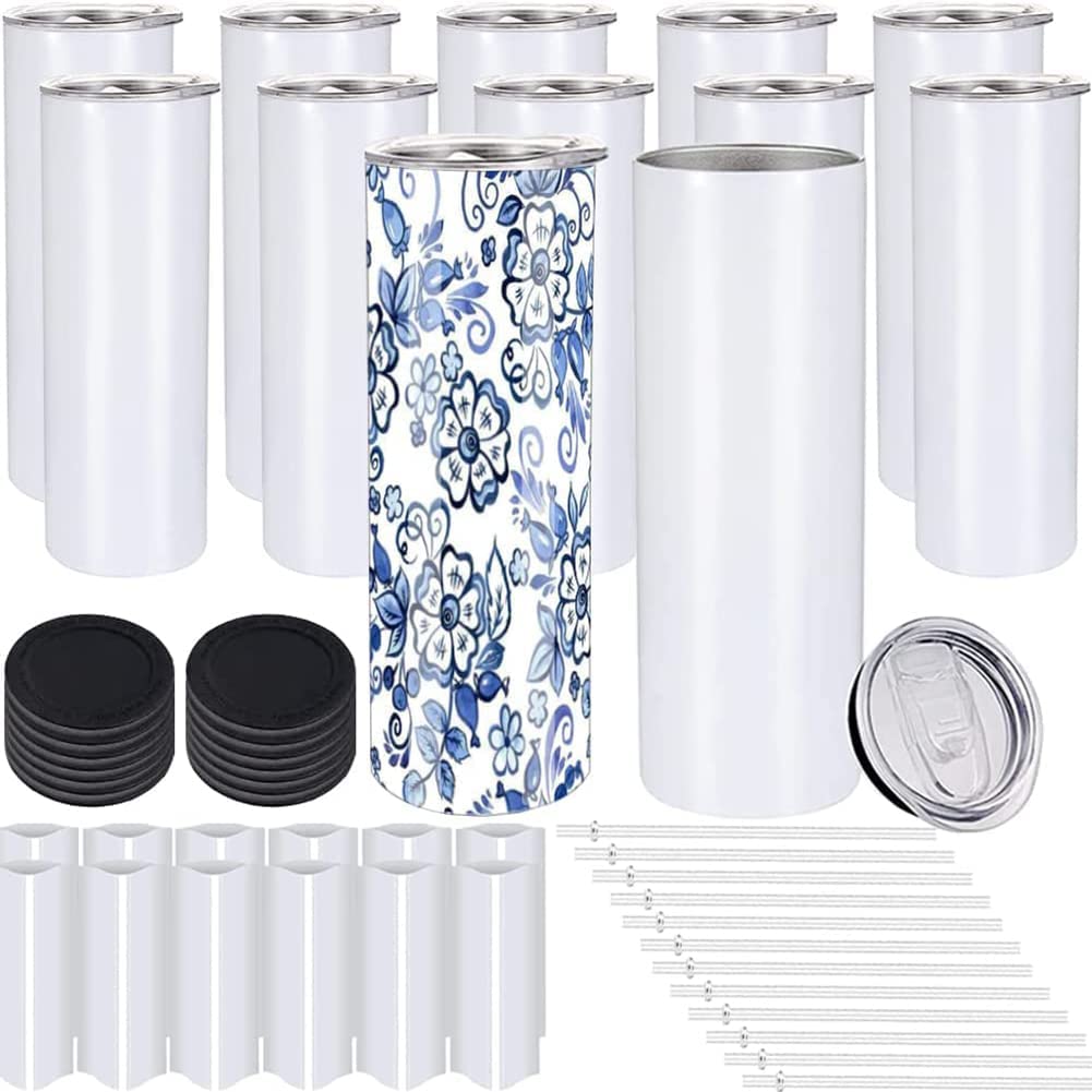 Dreamfocus 12 Pack 20 oz Sublimation Tumblers Bulk Blank